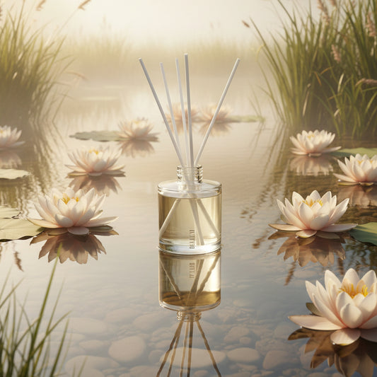 Difusor de varillas de Flor de loto: Huele a un jardín junto al agua, limpia , fresca, elegante