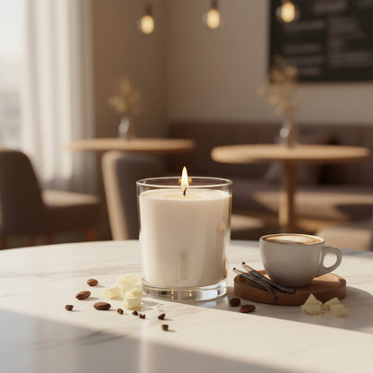 Vela Café blanco: Huele a una cafetería acogedora una mañana de domingo