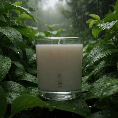 Vela verde silente.: Huele a un jardín en calma tras la lluvia