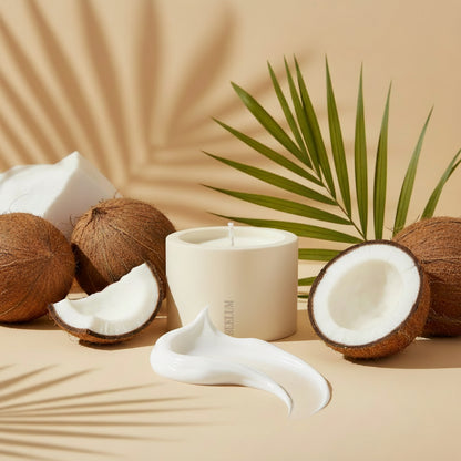 Vela Coconut Cream: Huele a crema corporal solar, limpia, adictiva.